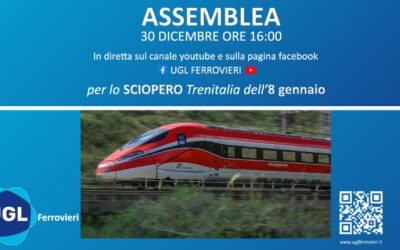 SCIOPERO TRENITALIA: 30 DICEMBRE ORE 16.00 ASSEMBLEA CON TUTTI I LAVORATORI